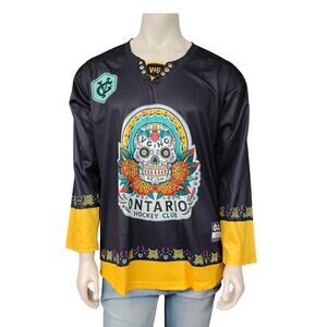 Violent Gentlemen Ontario Reign Jersey Size Large Dia de Los Muertos Long Sleeve